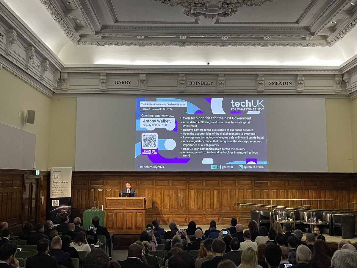 Kicking off #TechPolicy2024 with a bang! Excited about the panel I’ll chair later on how we navigate and lead in a much more fragmented and uncertain world with @DLidington @samsharpsTBI @KatiSuominen & @GeorgeMRiddell.