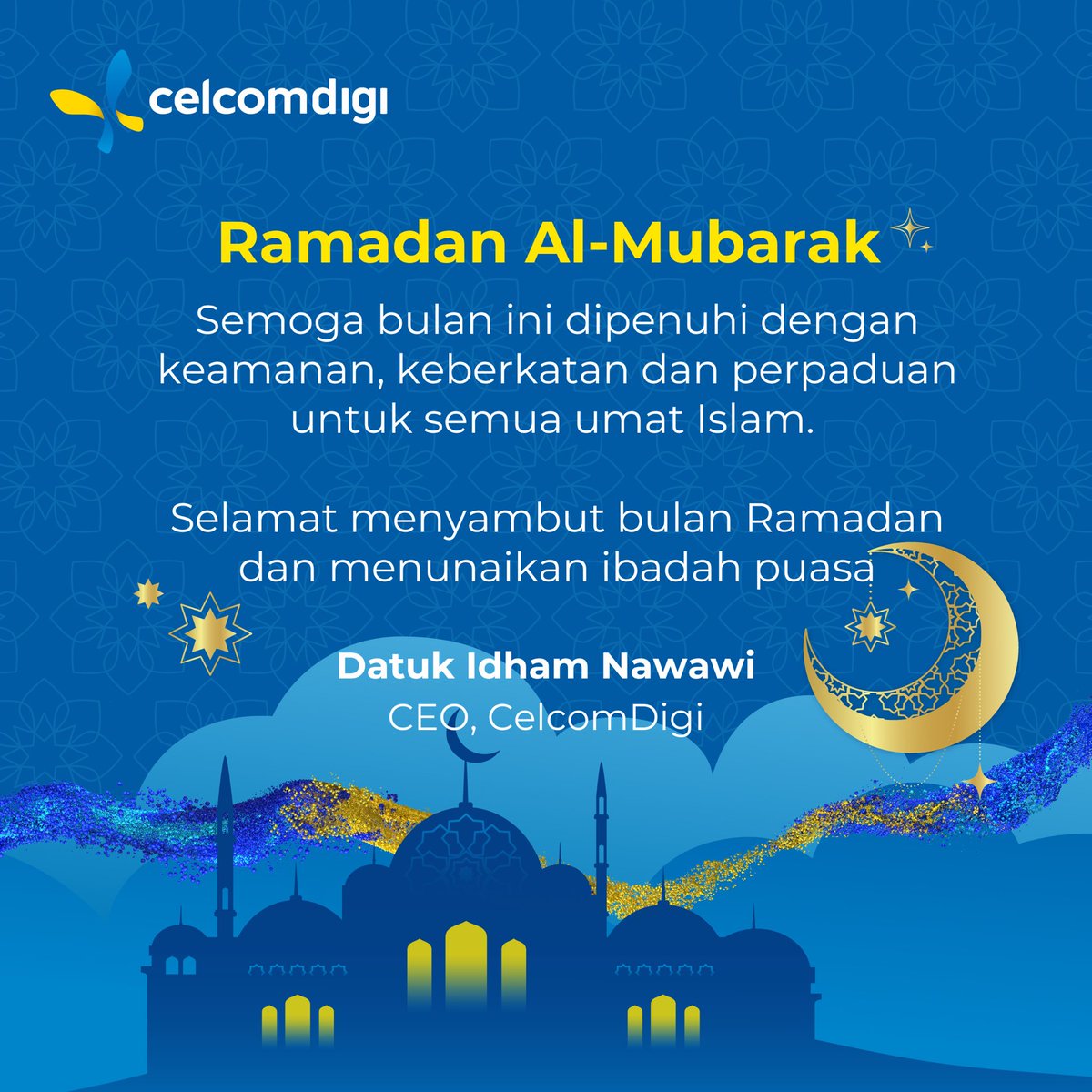 To all Muslims, selamat menunaikan ibadah puasa from all of us at <a href="/CelcomDigi/">CelcomDigi</a>!