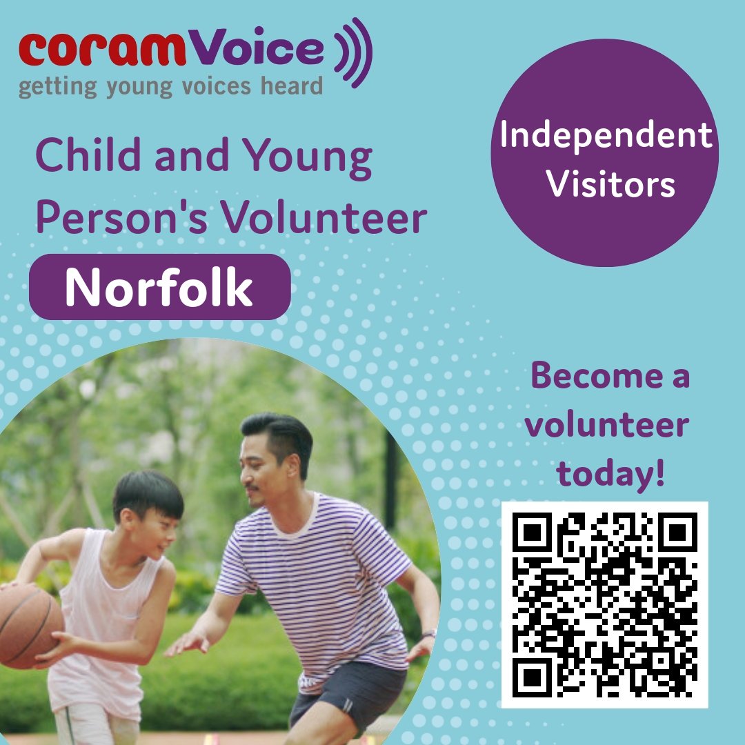 Looking to make a difference in a young person's life?🙌 🗺️We are looking for Independent Visitors in Norfolk. Find out more: 🔗jobs.coram.org.uk/vacancy-detail…