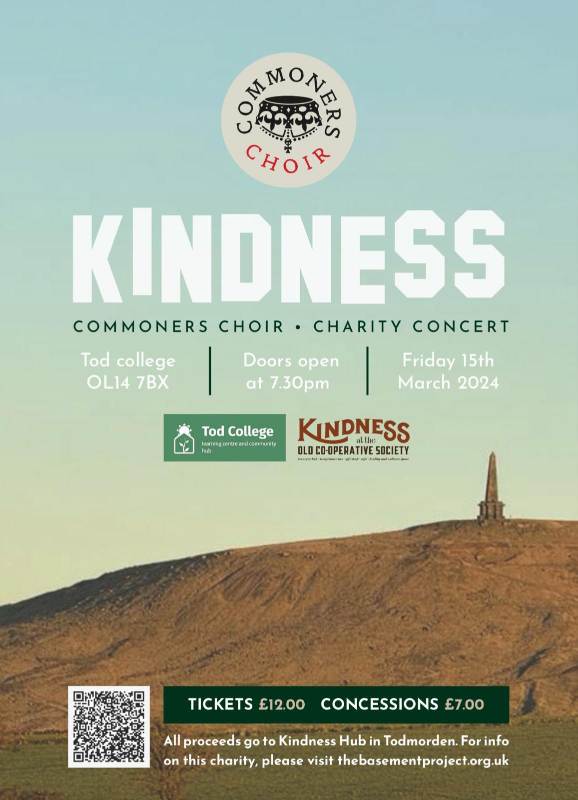 This Friday in #Todmorden, gig in aid of Kindness Hub at Tod Community College. See you there. Concessions available. #community #Caldervale #CalderValley #choirs @TodmordenTweets @TLCinTOD @CalderGreens @caldercoops skiddle.com/whats-on/Oldha…