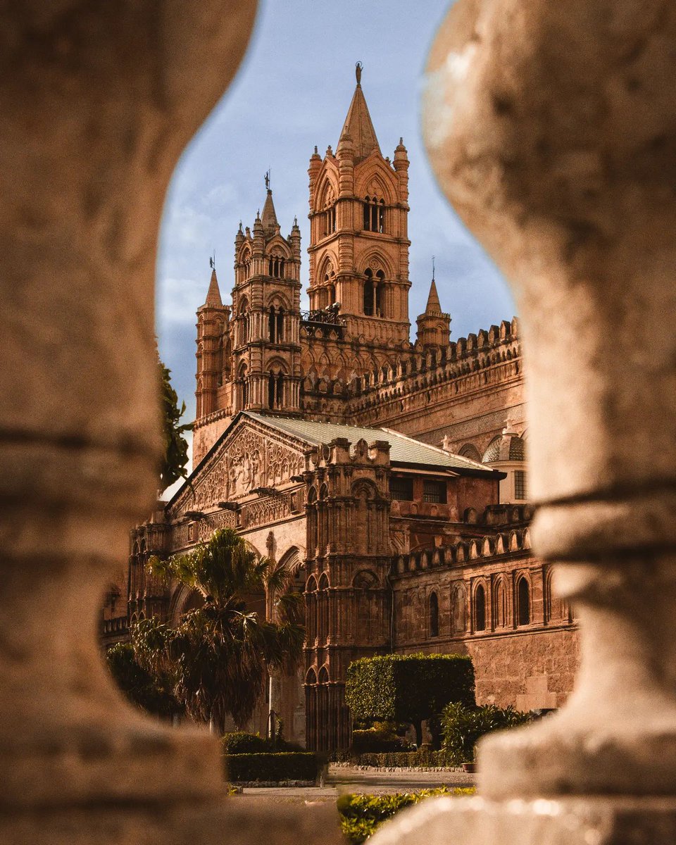 Palermo’s cathedral is just a stone away from its modern marina. Enjoy the contrast between the historical highlights and the new port as you walk under the shadow of the palm trees. Discover our itinerary ▶️ bit.ly/3uZwAur 📍@VisitSicilyOP 📷 IG rayols #ilikeitaly