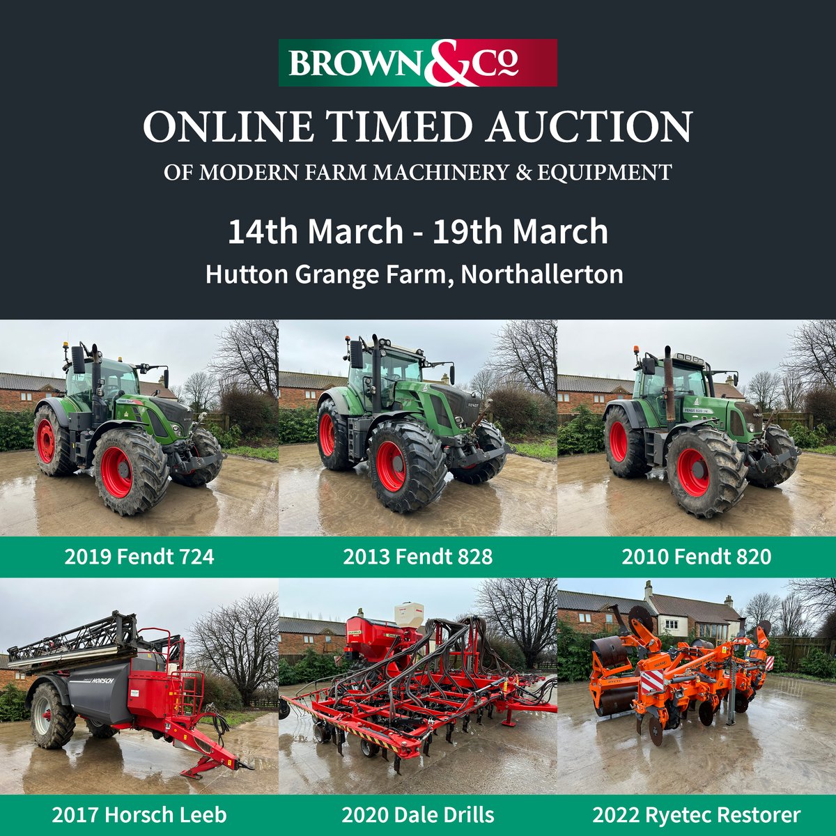 #machinerymonday This week we have 3 modern Fendt tractors, a 2017 Horsch Leeb sprayer, 2020 Dale Drills Eco, and a 2022 Ryetec Restorer for sale. Bidding starts this Thurs 14th March and closes Tues 19th March from 12pm. To view more, visit: bit.ly/4c4dEvf