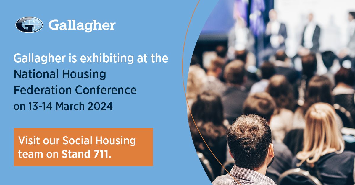 Gallagher will be exhibiting at the National Housing Federation: Housing Finance Conference and Exhibition on the 13 and 14 March 2024. Our dedicated Social Housing specialists will be present during the event so make sure to meet the team. #NHFConference #Housing