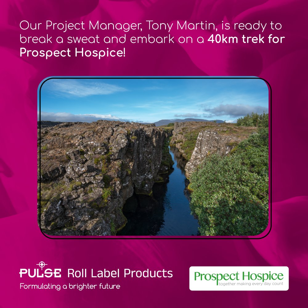 Support our Project Manager, Tony Martin, on his charity trek from March 16-20! After over six months of rigorous training, Tony is ready to venture 40km along Iceland's fault line to raise money for @prospecthospice. Click here to donate: bit.ly/3wKAO9P