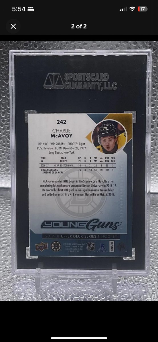 #CharlieMcAvoy #Boston #Bruins #UpperDeck #YoungGuns #RC (SGC 10) OPENING BID ONLY $9.99! ebay.com/itm/3952596599…

#McAvoy #NHLBruins #STLvsBOS #hockey #HockeyTwitter #HockeyCards #Rookie #RookieCard #TheHobby #tradingcards #sportscardsforsale #Sportscards #NHL #NHLTwitter #GoBs