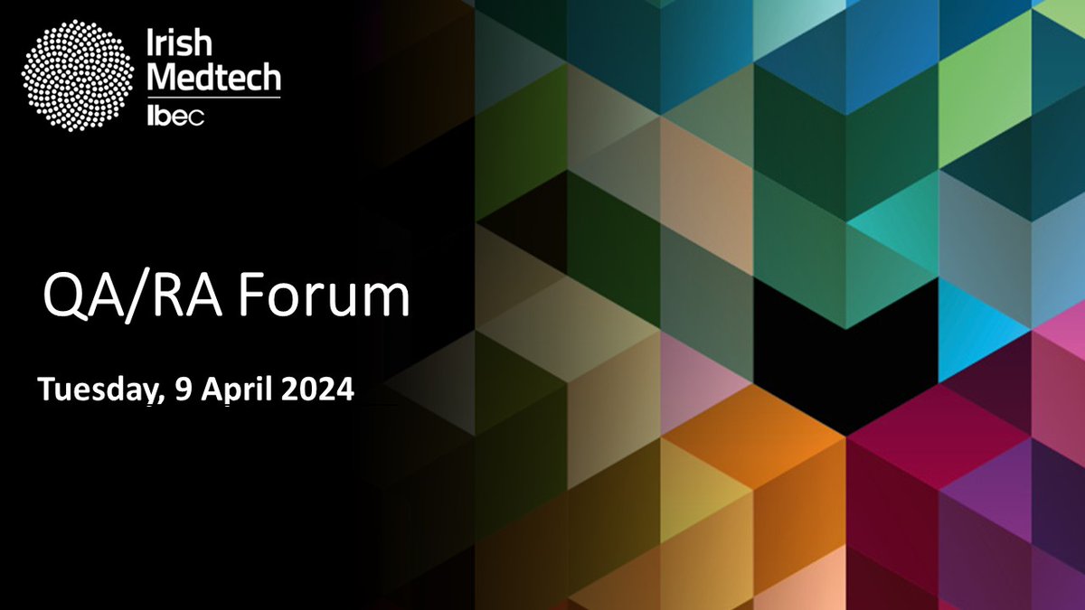 Our next Quality Assurance and Regulatory Affairs Forum will take place on 9 April in Limerick, supported by <a href="/MedtechSkillnet/">IrishMedtechSkillnet</a>.

Themes will include the AI Act and MDR/IVDR &amp; US FDA e-Star programme. 

Register here, or contact <a href="/emer_sherry/">Emer Sherry</a>  for more info ibec.ie/connect-and-le…