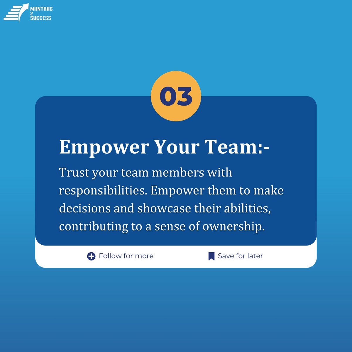 Part-1 
Trust takes time to develop through consistent actions and genuine efforts. By following these principles, you help create a workplace where trust forms the basis for success🤝✨ #mantras2success #Teamwork #TrustBuilding #WorkplaceSuccess #M2STips #jobs #hiring #followus