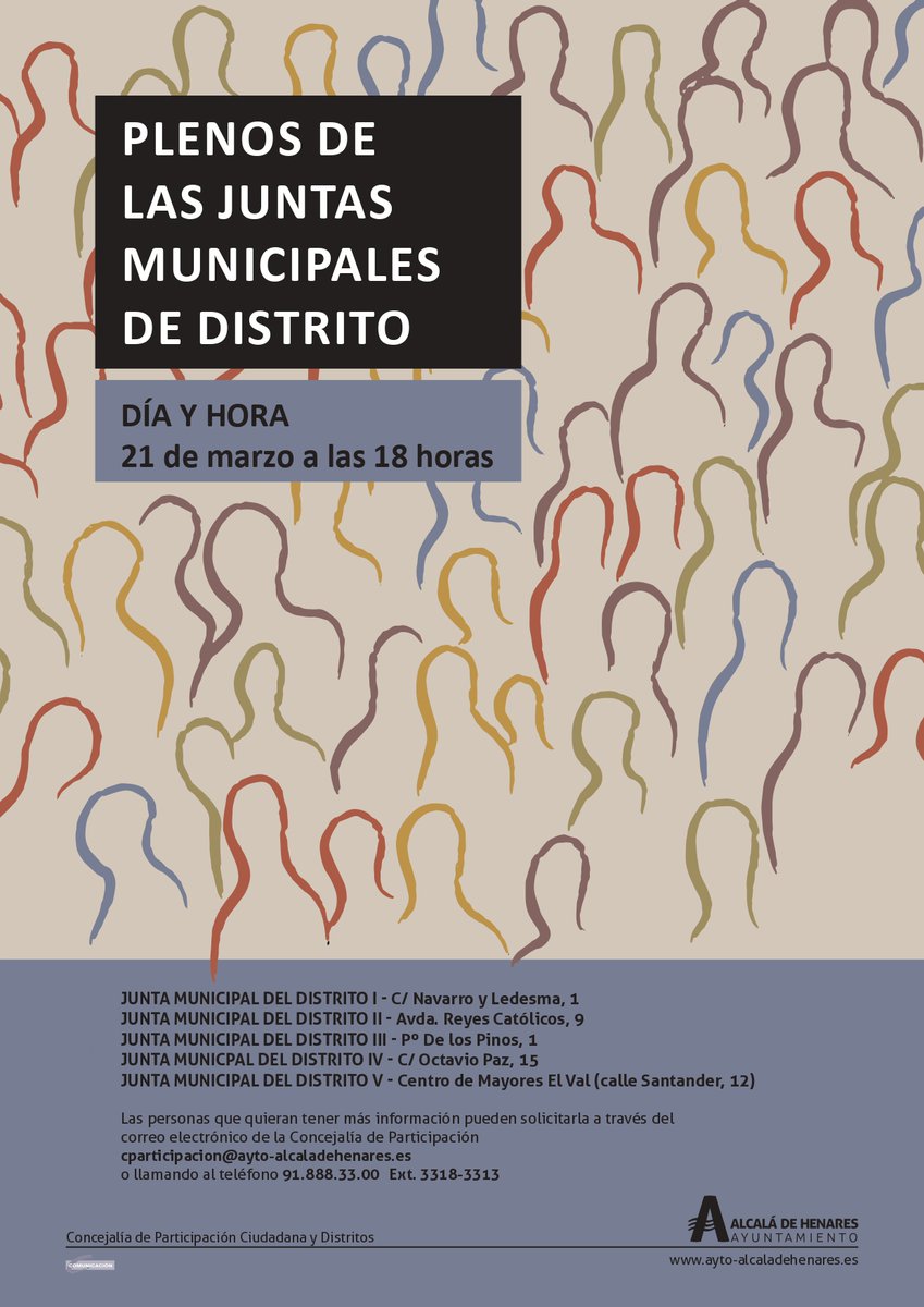 🏫📢Los Plenos de las Juntas Municipales de Distrito se celebrarán el próximo 21 de marzo de 2024
ℹ️ Son de libre acceso para toda la ciudadanía, aunque contarán con un aforo limitado ℹ️
