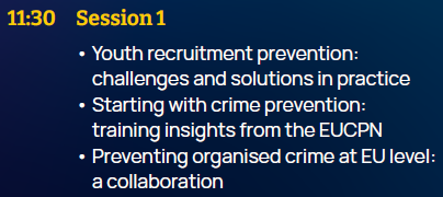 Register for the European Crime Prevention Conference and select the session you would like to attend on the first day:
More info about #ECPC2024👉 eucpn.org/events/ecpc2024
#ECPC2024 #EU #crimeprevention #youthrecruitment #evaluation #training #organisedcrime
