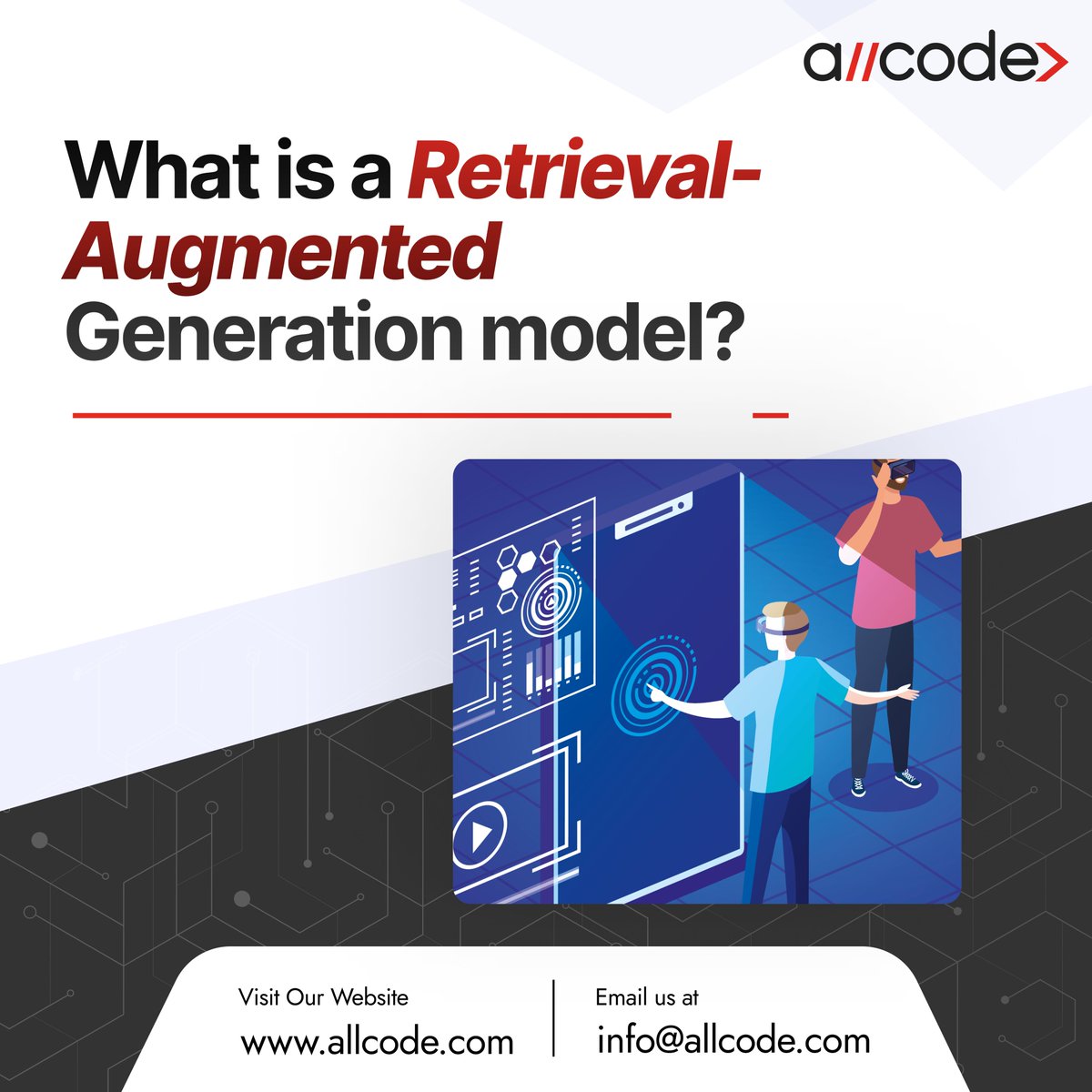 Discover #RetrievalAugmentedGeneration models! They merge retrieval-based and #GenerativeModels, revolutionizing natural language understanding and content📝 generation. 

Read more👉bit.ly/3wxCR0R

#GeneratieveAI #AI #RAG #ContentCreation #Technology #AllCode