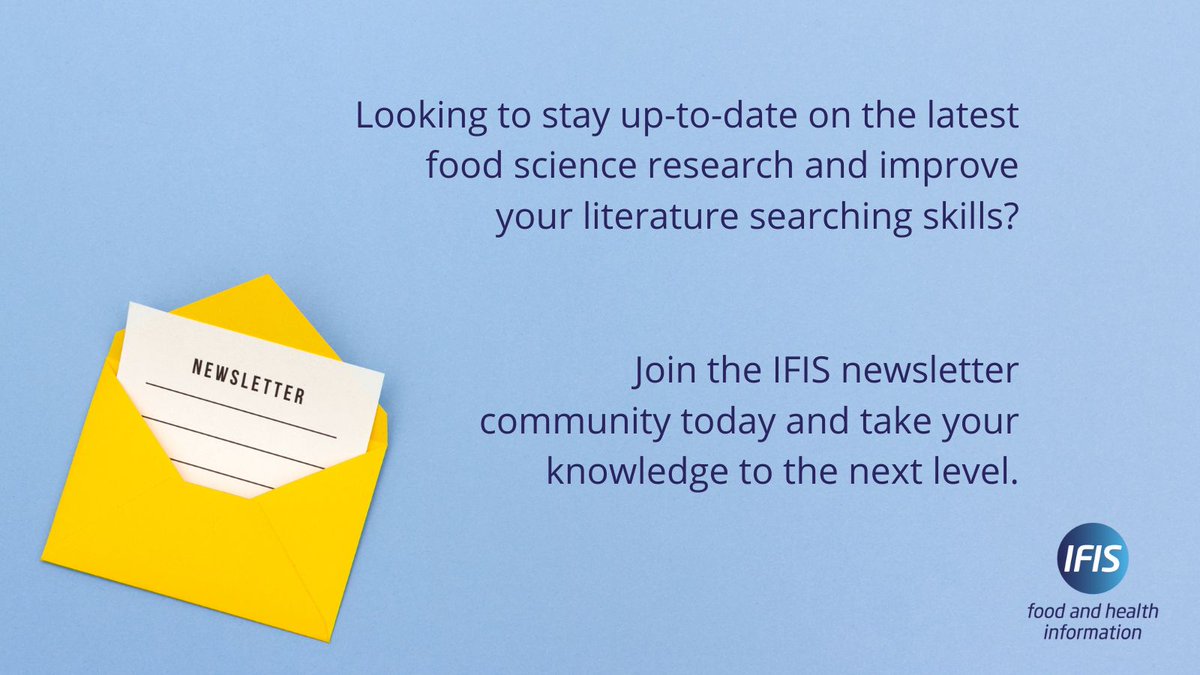 Looking to stay up-to-date on the latest food science research and improve your literature searching skills? Sign up for our monthly newsletter! 📧 Join our newsletter community today and take your knowledge to the next level. 💡 bit.ly/3v2Fc3o