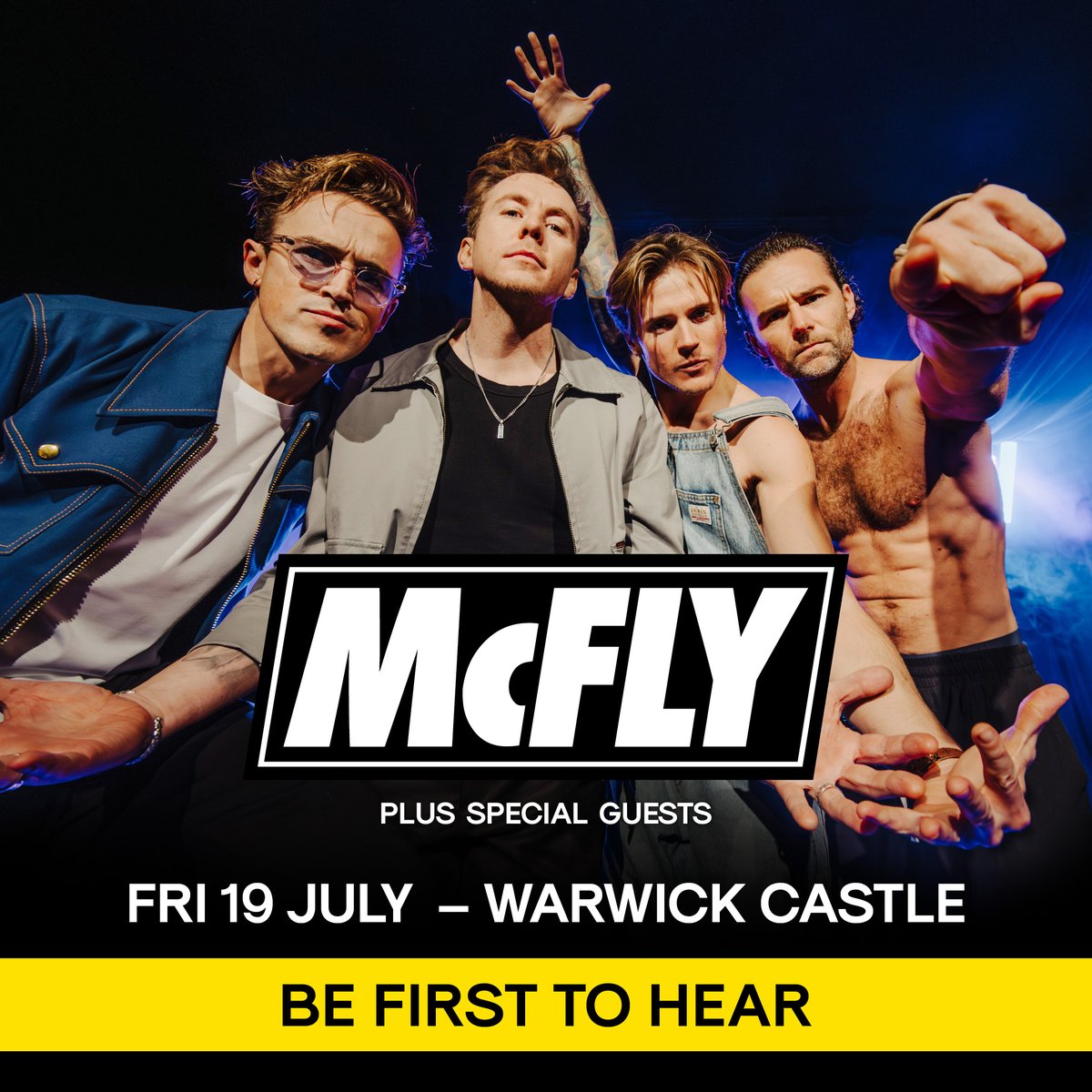 It’s All About You @mcflymusic 🎵 @warwickcastle 🏰 Fri 19 Jul ‘24! ☀️ Tickets expected to sell fast! 🎟️ 💨 Sign up for exclusive pre-sale access at the link below! #McFly #WarwickCastle #LiveAtWarwickCastle eepurl.com/iLDicQ