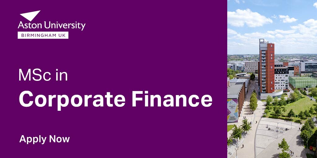 ➡️ aston.ac.uk/courses/postgr… 
Transform your finance career with technical skills in financial analysis, valuation, fintech and risk management. Prepare for the CFA Level I exam and enter the world of corporate finance. Applications open!