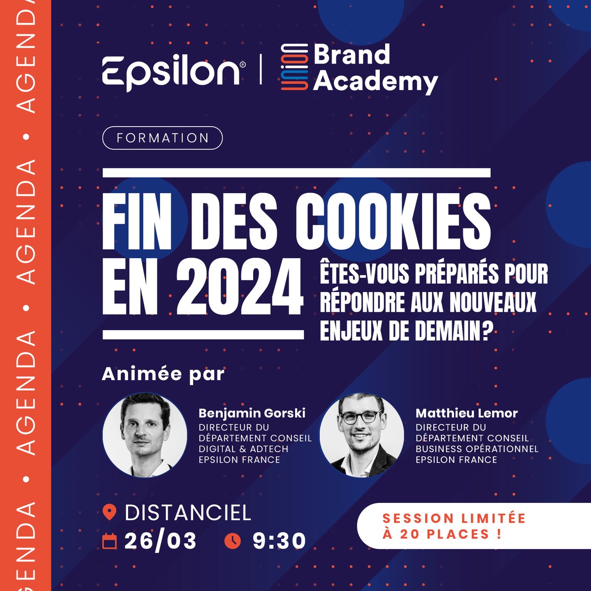 🚀 Fin des cookies tiers en 2024, êtes-vous préparés pour répondre aux nouveaux enjeux de demain ?
🧑‍🎓 Rejoignez nos experts lors d'une session de formation #cookieless en partenariat avec l'<a href="/Uniondesmarques/">Union des marques</a>. 
📆 26/04 - de 9h30 à 11h30
🌐 À distance
🔗 cutt.ly/lw0e2Xra