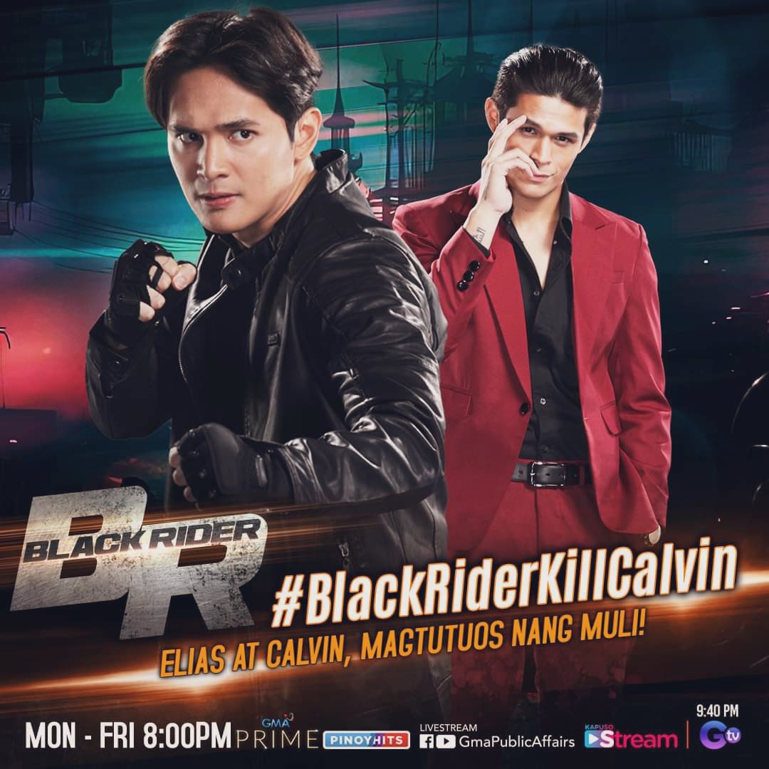 #BlackRiderKillCalvin

'Yan ang official hashtag ng episode 91 ng #BlackRider.

Sabay-sabay tayong manood ng 'Black Rider,' 8 PM sa GMA Prime at GMA Public Affairs' FB/YT livestream, at 9:40 PM sa GTV. @kapusoPRgirl