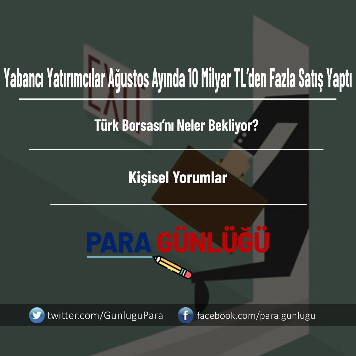 Yabancı Yatırımcılar Ağustos Ayında 10 Milyar TL’den Fazla Satış Yaptı: Türk Borsası’nı Neler Bekliyor? paragunlugu.com/yabanci-yatiri… #paragunlugu