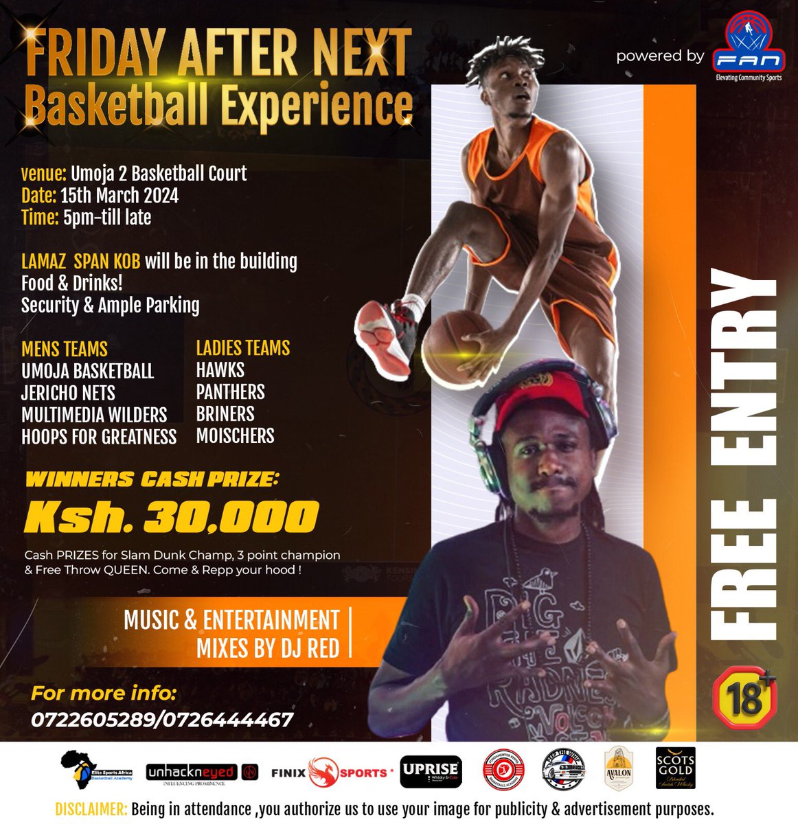 Friday After Next Basketball Experience will be 🔥🔥🔥🔥. Winners both Men & Women will get 30K including other cash give aways! See you in Umoja 2 Basketball court ,Africa’s Rucker Park!