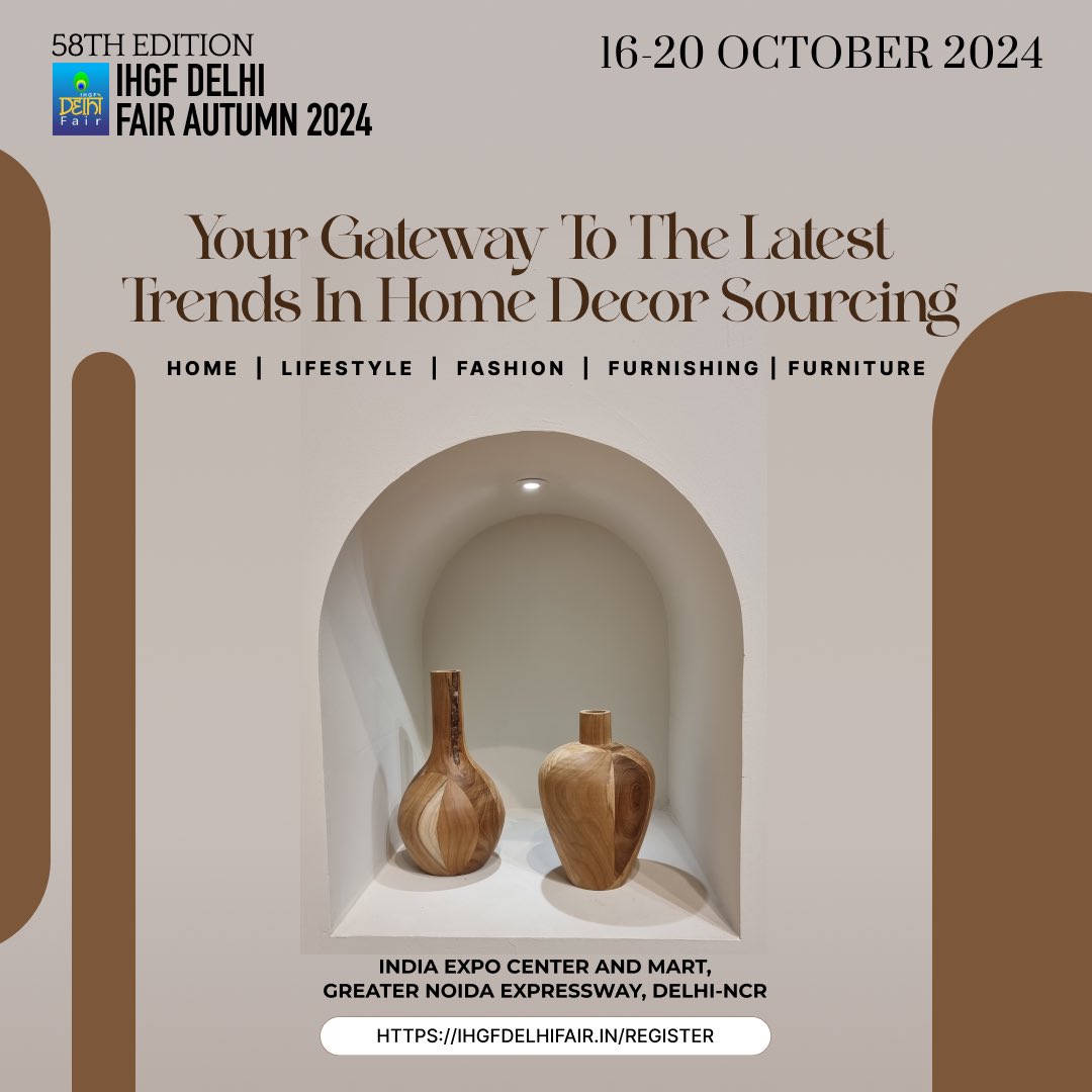 Step into the world of endless inspiration and innovation: IHGF Delhi Fair 2024, your gateway to the latest trends in home decor sourcing. Discover the extraordinary and elevate your space with the most coveted designs. Register at: ihgfdelhifair.in/register