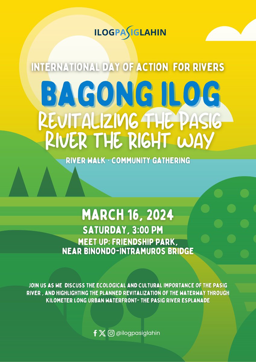 BAGONG ILOG: Revitalizing the Pasig River the Right Way This coming March 14 is the International Day of Action for Rivers. We stand in global solidarity in a shared commitment to safeguard our rivers from the threats posed by developments & encroachments. #DayOfActionForRivers