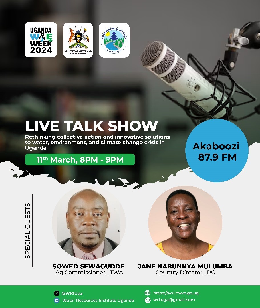 #UWEWK24: Ever discussed "collective action and innovative solutions to water, environment and climate change crisis" in your local language? 
Challenge accepted! 
Join the conversation <a href="/AkabooziFm/">87.9 Akaboozi Fm</a> with <a href="/NabunnyaJane/">Nabunnya M. Jane</a> and <a href="/sowedsewagudde/">Sowed Sewagudde</a> tonight, 11 March 8PM - 9PM. 
<a href="/min_waterUg/">MINISTRY OF WATER AND ENVIRONMENT 🇺🇬</a>