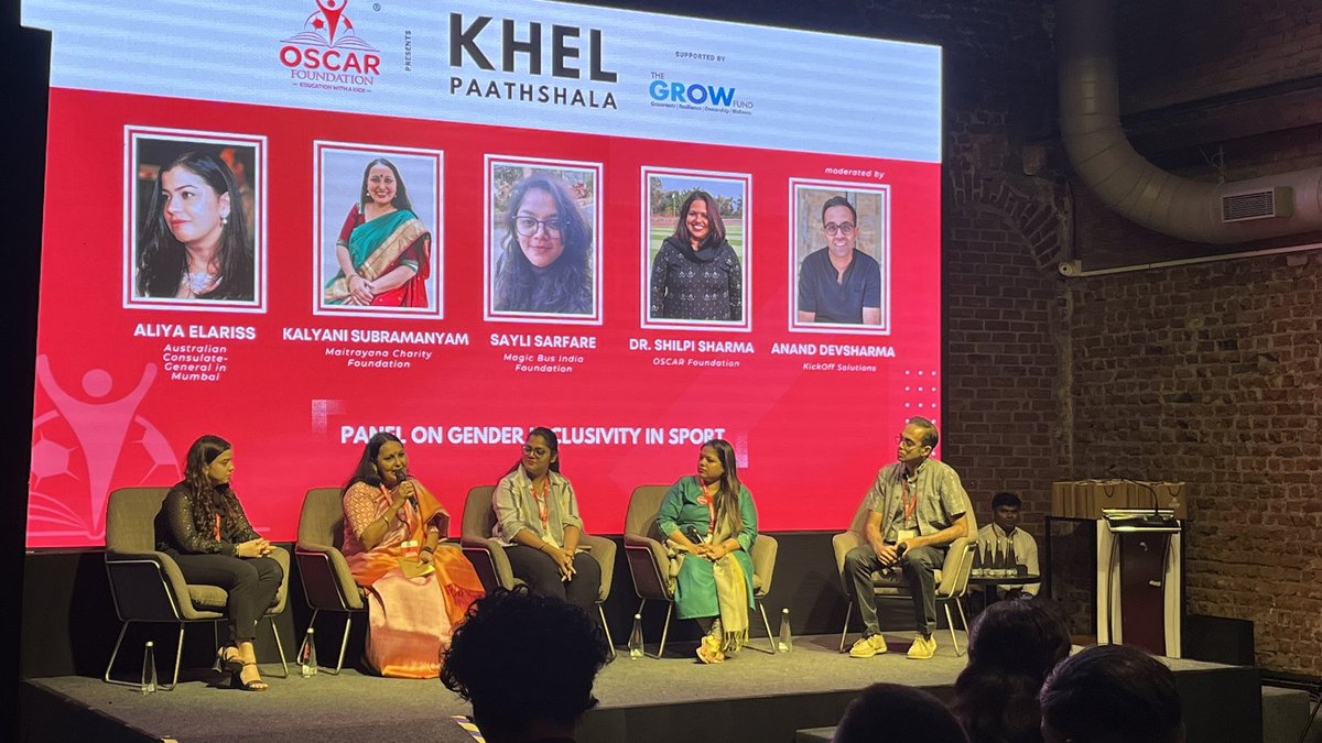 Enlightening discussion and insights from #KhelPaathshala on harnessing sports to advance gender equality with @KalyaniSubrama2. Emphasizing the pivotal role of community-centric design, underscores the importance of inclusive approaches @maitrayana @OSCAR_fdn