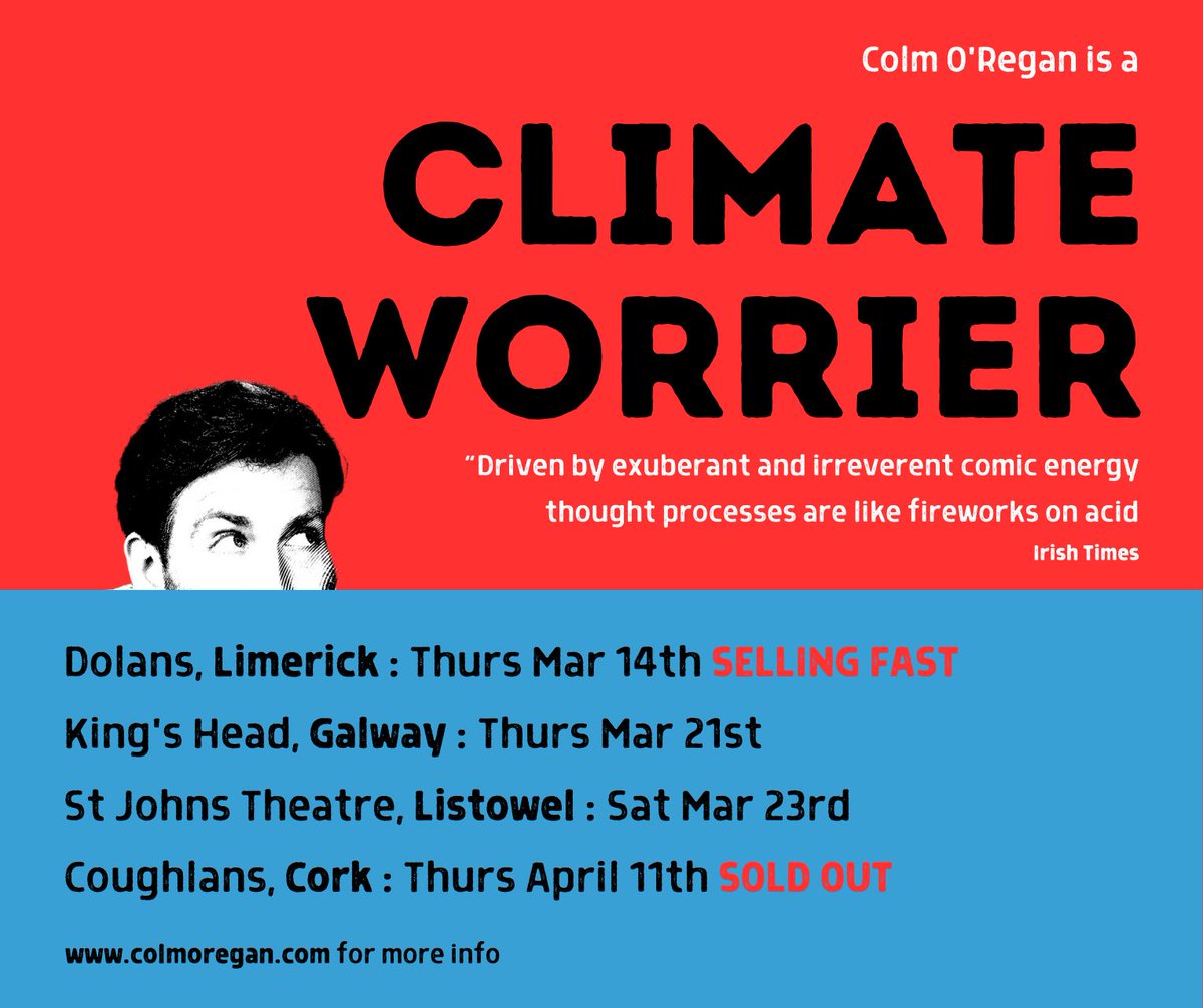 CLIMATE WORRIER BITOFA TOUR BITOFA NUPDATE 🔥Cork @CoughlansLive sold out! 🚨 @mydolans Limerick selling fast! 🎟️@kingsheadgalway tickets here lisarichards.ticketsolve.com/ticketbooth/sh… 🎟️@StJohnsTheatre Listowel tickets here stjohnstheatre.ticketsolve.com/ticketbooth/sh…