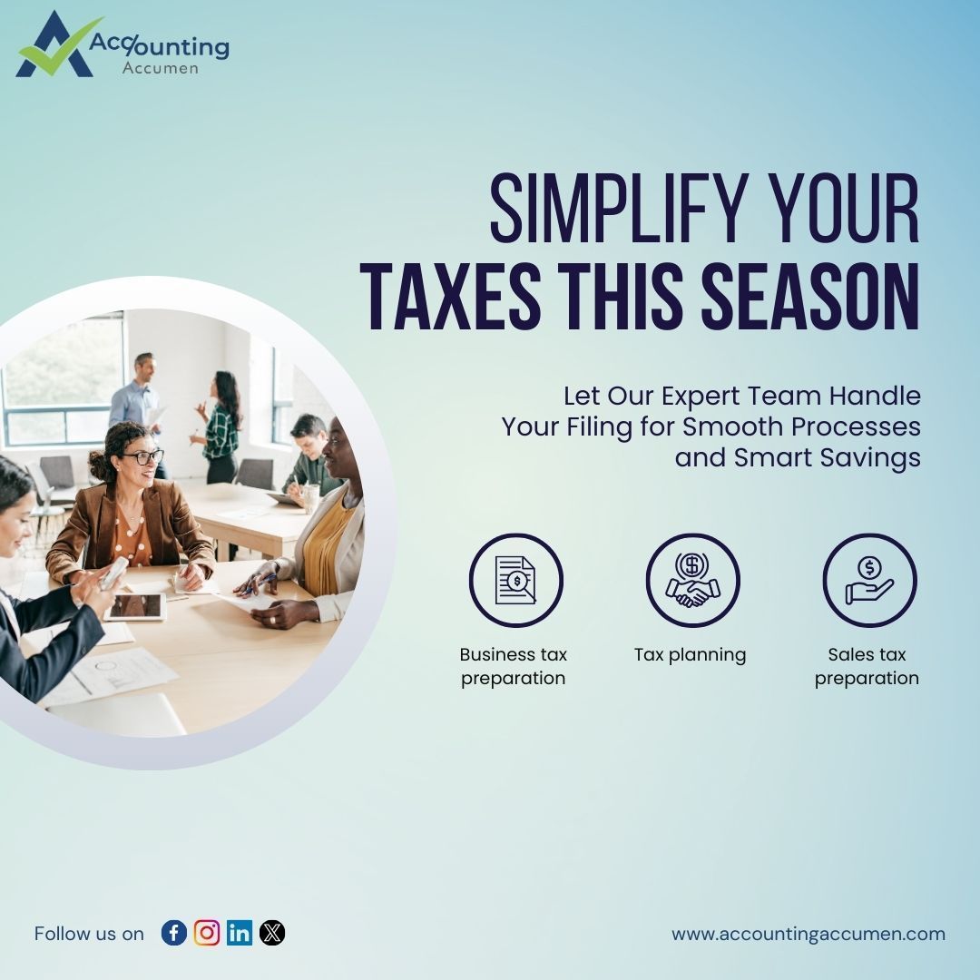 Get ahead of the game this tax season with Accounting Acumen Tax Service! 🌟 With deadlines looming, our expert team is here to ensure your filing is seamless and penalty-free. Don't wait until it's too late! #TaxSeason2024 #accountingservices #AccountingAccumen