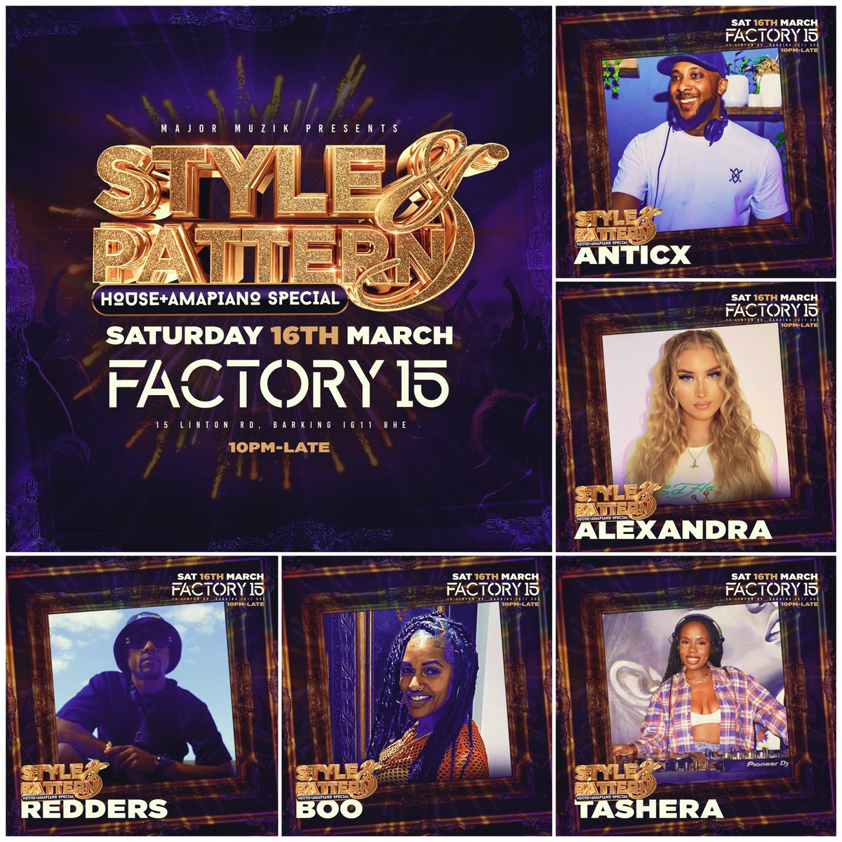 sharkymajor's tweet photo. THIS SATURDAY! All roads lead to @grimebrunch followed by #styleandpattern House & Amapiano special down @factory15barking
Tickets 🎫 👇
GB - https://t.co/ec0zIRRgJo
S&P - https://t.co/78y7U0GfLC
#grimebrunch #styleandpattern https://t.co/W2BQ7rtjst