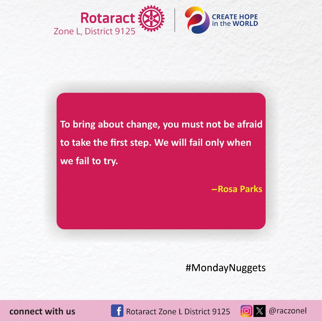 MONDAY NUGGETS ✨✨✨ 'To bring about change, you must not be afraid to take the first step.' We will fail only when we fail to try✨💪 Good morning and Happy New Week Fellas 💥❤️ #Mondaynuggets #Mondaymotivation Follow us on all Social Media: linktr.ee/raczonel