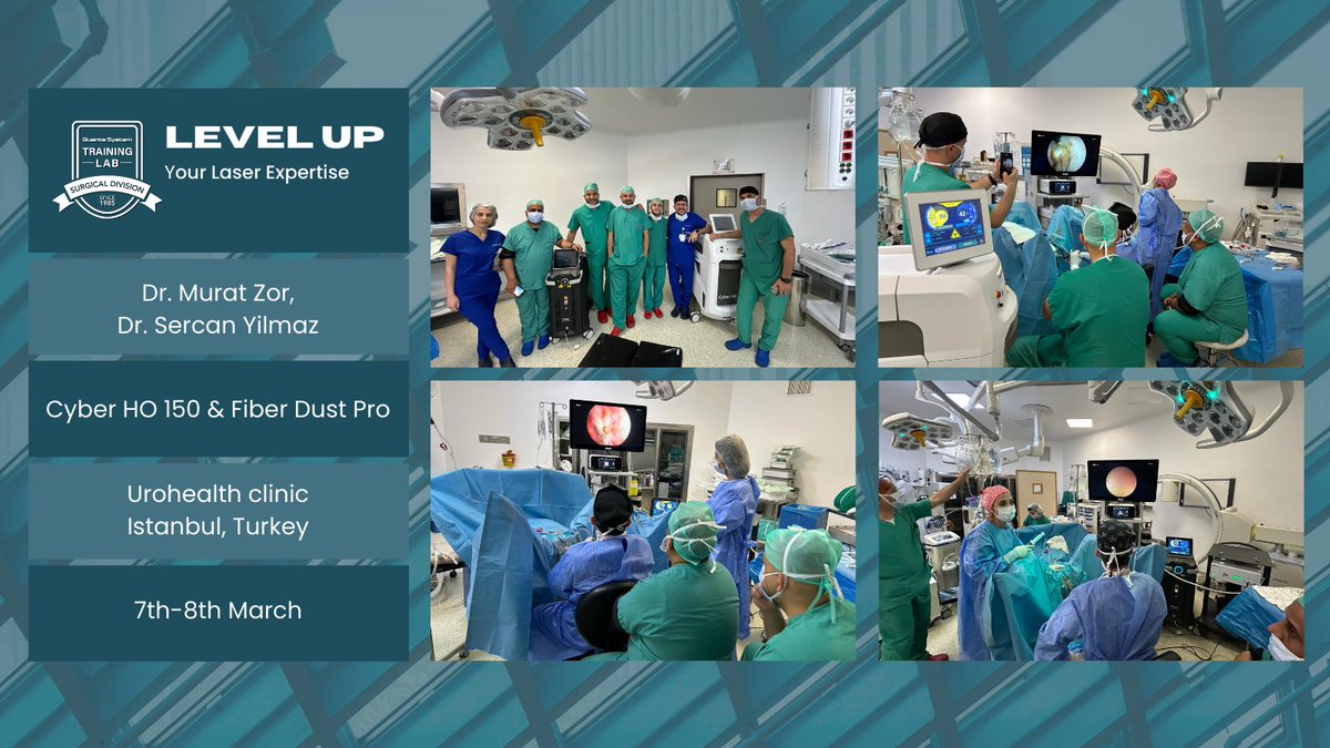 quanta_system's tweet photo. A new great #QuantaSurgicalTrainingLab at the
@UrohealthClinic in Istanbul with Dr. @mdmuratzor, Dr. @sercanyilmazMD & @Dr_EnginKaya to level up the #laserexpertise of some Doctors from Libya and Iraq with #CyberHo150 and #FiberDustPRO #HoLEP & #ThuFLEP #techniques #BPH #BeQuanta https://t.co/2GrJXCjUIN