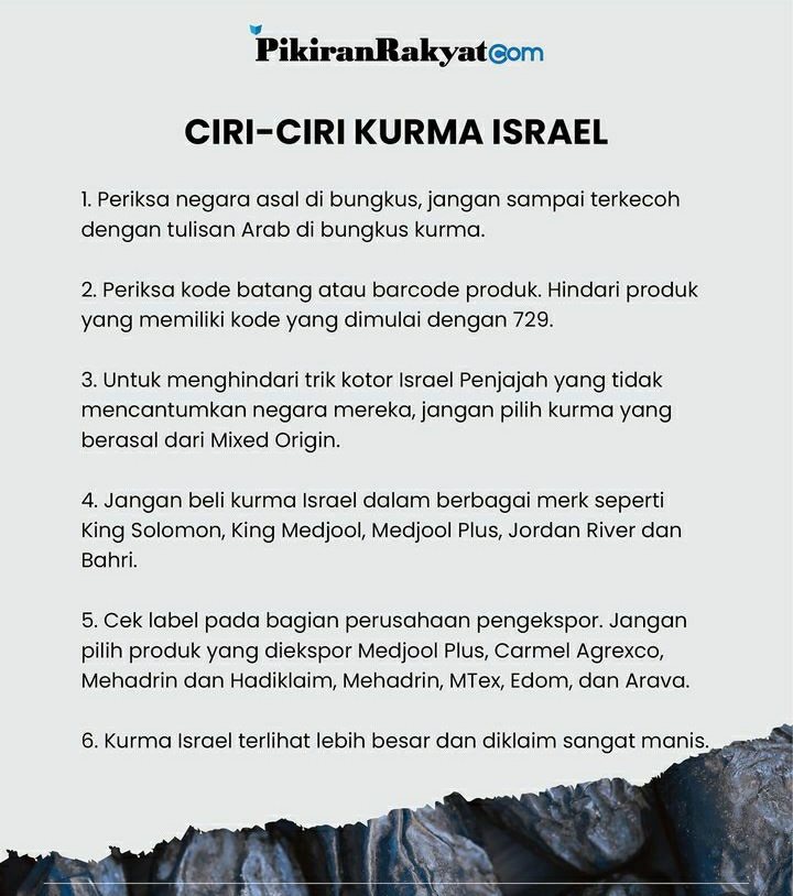 NenkMonica's tweet photo. Kurma ISRAEL HARAM utk dikonsumsi, kecuali oleh @RiaRicis https://t.co/hhm1Zwr28h