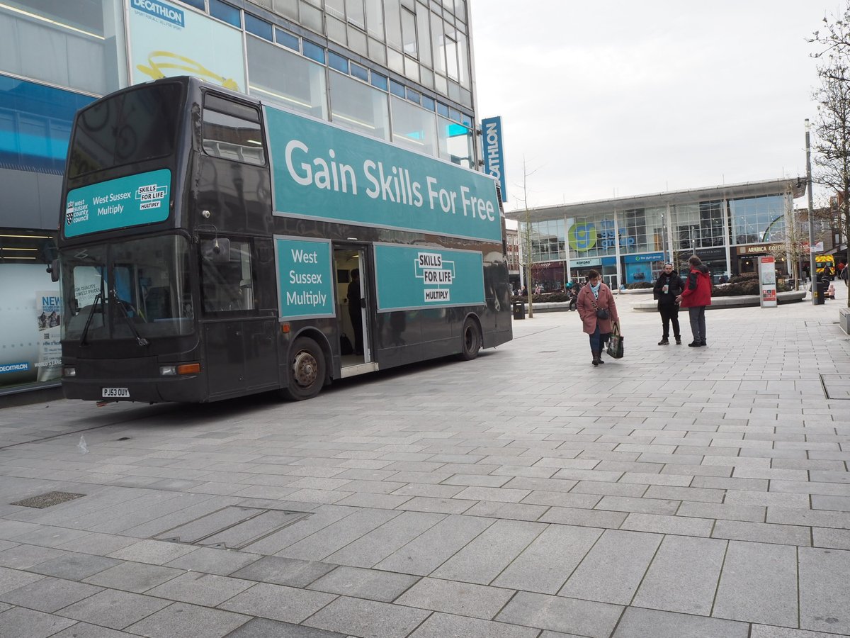 Good morning #crawley!

If you're planning to pop into town today, please come and say hello to our amazing partners from <a href="/Heathercroft_ta/">Heathercroft Training Academy</a> today.

We even have some competitions going on for you!

#WestSussexMultiply #multiplybus #Skills4life