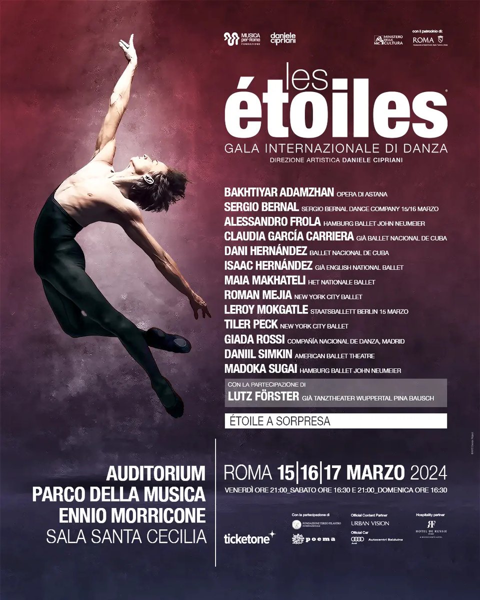 "Les étoiles"
Roma, 15/17 marzo 2024 <a href="/AuditoriumPdM/">Auditorium PdM</a> <a href="/DanieleCipriani/">Daniele Cipriani Ent</a>
#LesEtoiles #galadanza #DanieleCipriani