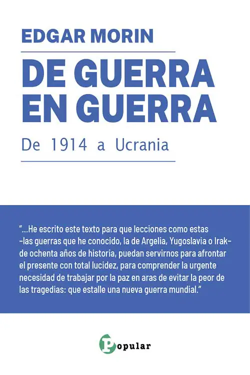 Ed_Popular's tweet photo. Edgar Morin reflexiona: la guerra en Ucrania revivió horrores pasados, desde la Segunda Guerra Mundial hasta Irak. Este libro busca entender y prevenir futuros conflictos. #PazAhora #NoMásGuerra
https://t.co/FEPhiCKwfb https://t.co/Jtoz7Y511A