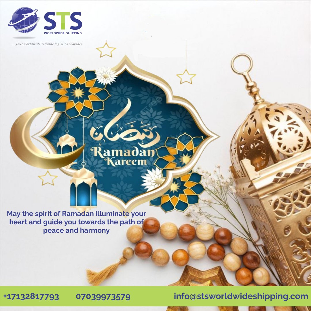 Ramadan Kareem to all our muslim families. May the spirit of Ramadan illuminate your heart and guide you towards the path of peace and harmony. #ramadankareem #logistics #airfreight #seafreight #shippingandhandling #stsworldwideshipping #globalshipping #seamlessshipping