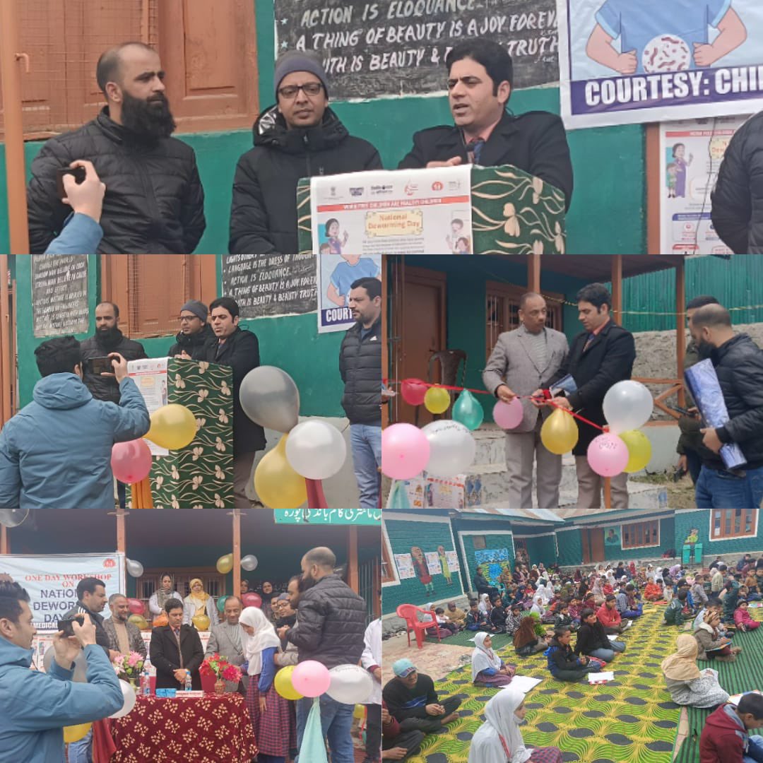 ADDC Bandipora (M A Bhatt, JKAS) inaugurated deworming camp for school children organised by Health department in Government Girls Middle School Mantrigam, Bandipora.