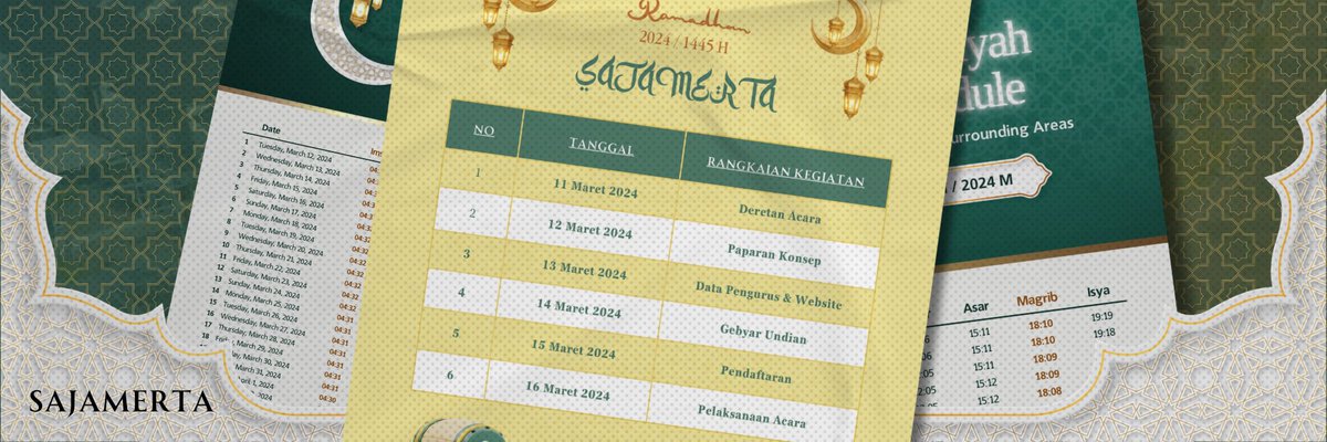 SAJAMERTA's tweet photo. ㅤ 
Terlampir kegiatan yang akan dilaksanakan selama bulan suci di kompleks Sajamerta. Harap warga dapat perhatikan dengan seksama! 💫
ㅤ https://t.co/XmpHmdhwh4