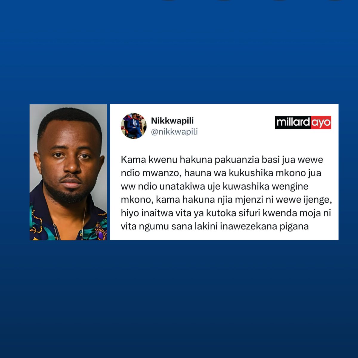millardayo's tweet photo. Jishughulishe na RT moja tulivu kama umeguswa na andiko la @nikkwapili https://t.co/5K5YmeIDiS