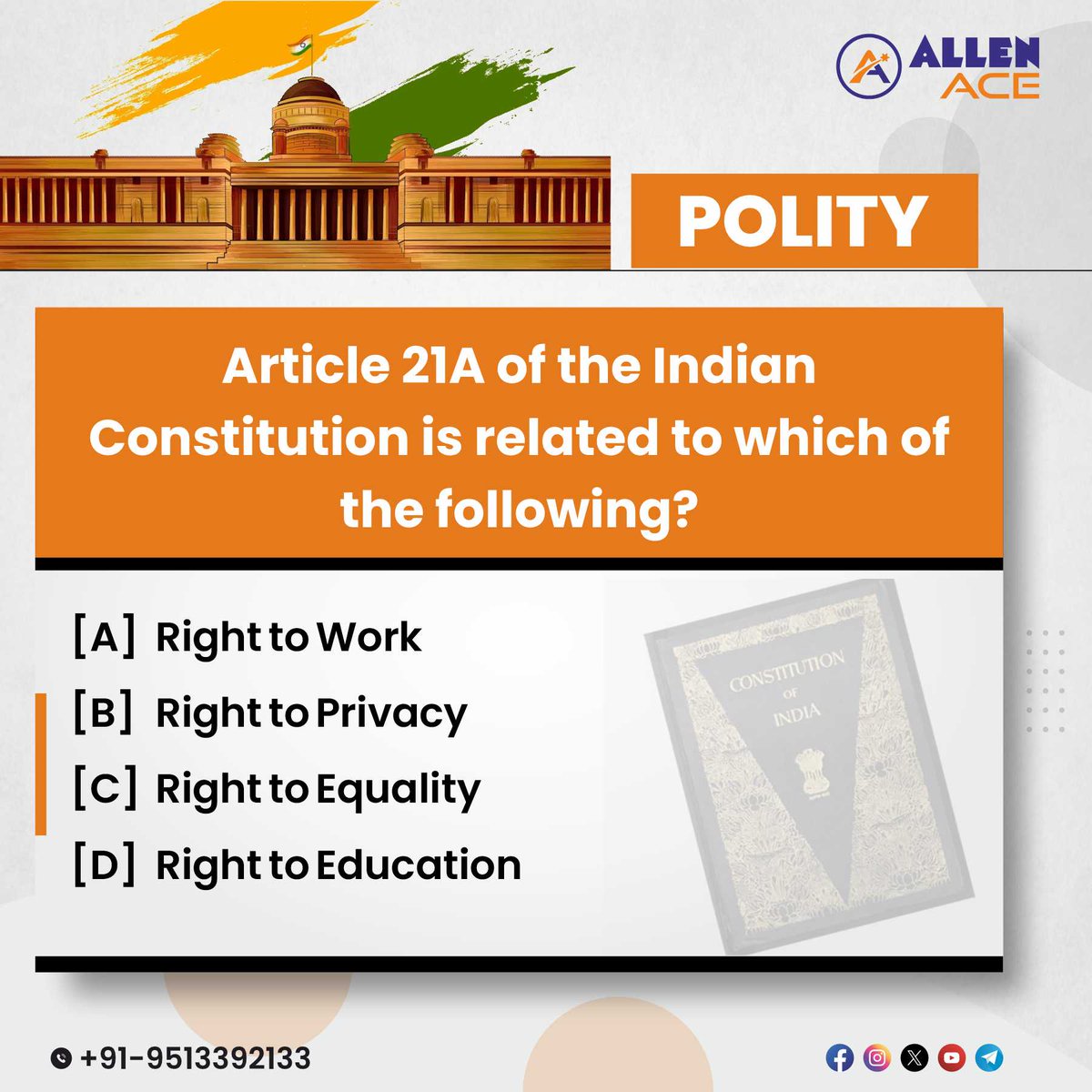 ACIPL_ACE's tweet photo. ✨ Are you aware of Indian Polity?

👉 Share your answer in the Comments and enhance your knowledge for the RAS Exam.

#rajasthanpolity #polity #polityquiz #constitutionofindia #Constitution #politynotes #rajasthanassembly #rajasthangk #ras #rasexam #RPSC #rpscexam https://t.co/SWyFBg1Dfe