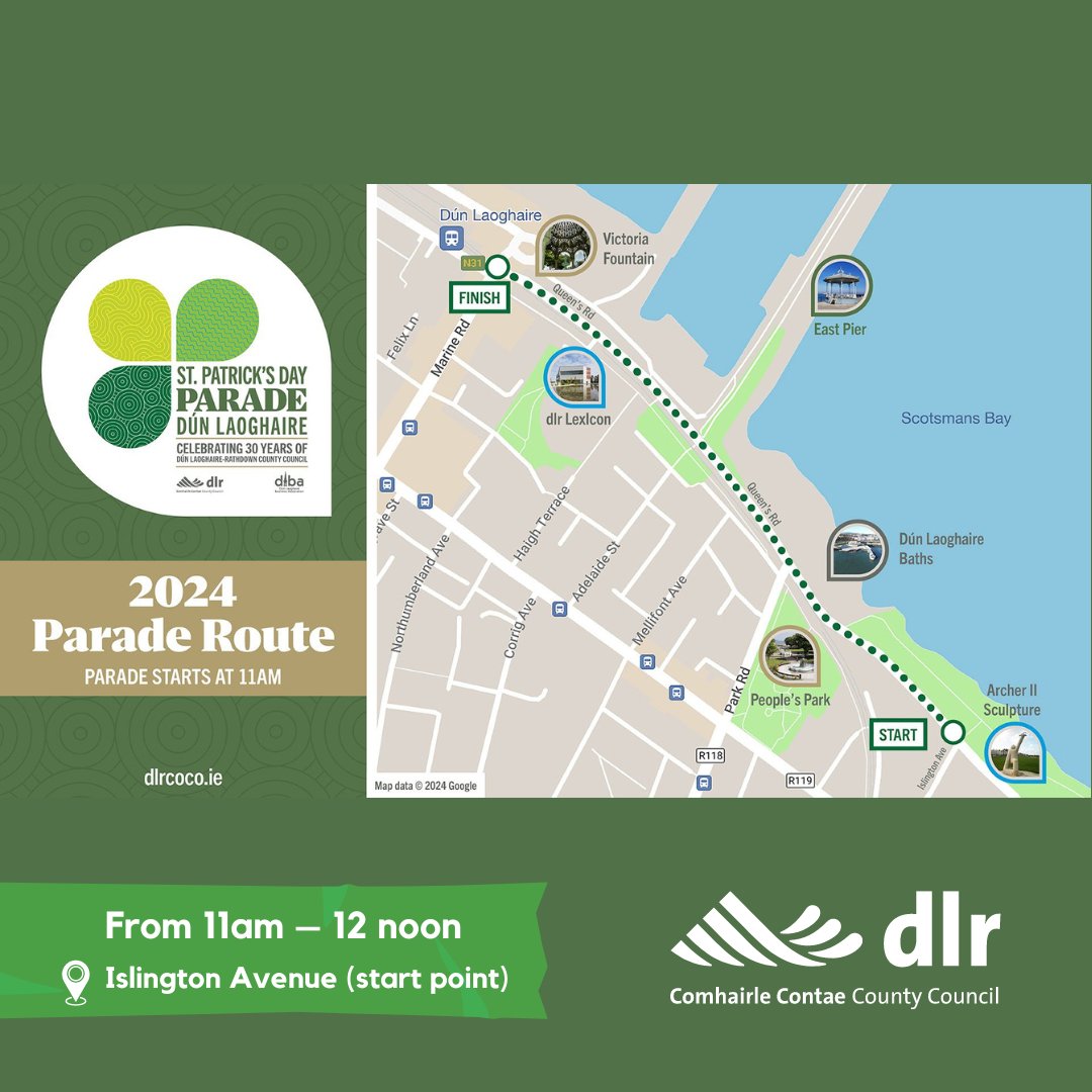 DLRTourism's tweet photo. 🍀🇮🇪 St. Patrick's Week in Dun Laoghaire! 🍀🇮🇪
Dún Laoghaire Town St. Patrick's Day Parade 2024
Stepaside St Patrick's Day Parade from 12 pm till 4:30 pm on Sunday, March 17th
Blackrock Leprechaun Chase 2024
Traditional Food & Live Music, Shows and much more.
#VisitDLR https://t.co/jSd1bsARbA