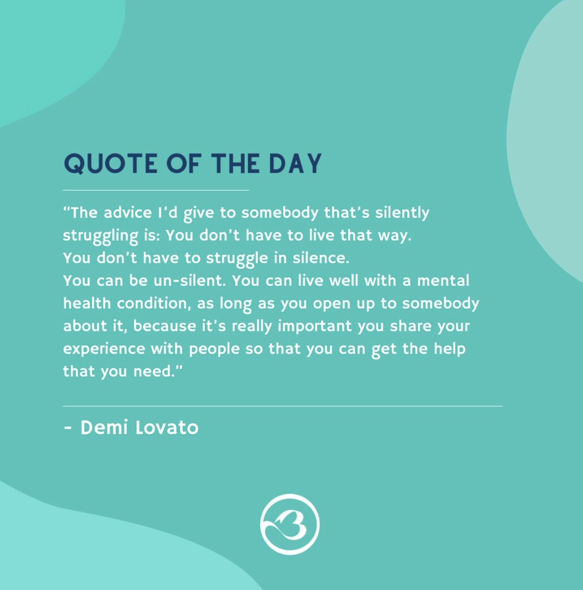 “You don’t have to live that way. You don’t have to struggle in silence. You can be un-silent.” - @ddlovato⁠ We are proud to be working with our amazing partners @giveusashoutinsta who are there to support you.💙💫⁠ ⁠ #mentalhealth #suicideprevention #beder