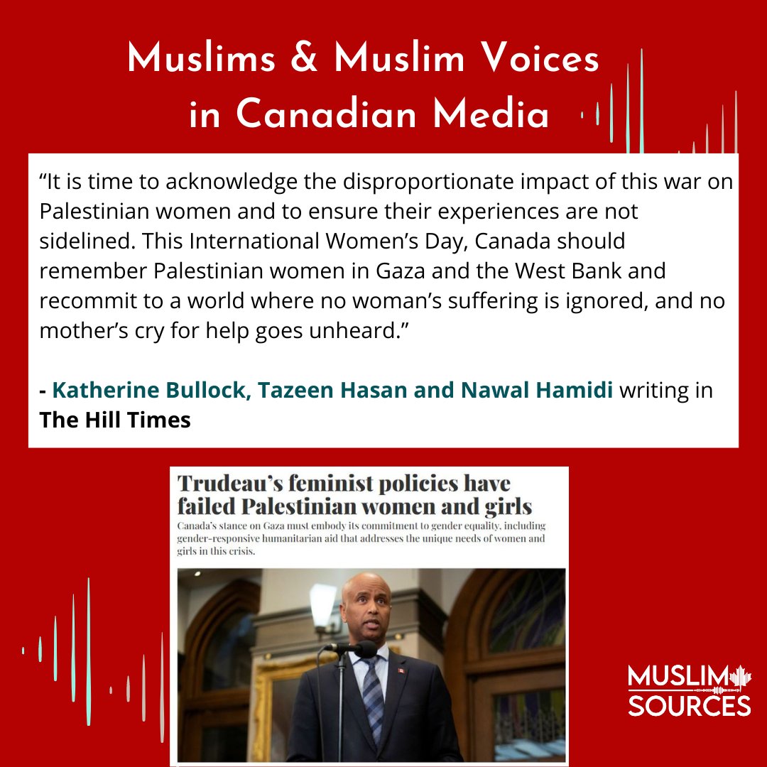 MuslimSources's tweet image. (1) Our highlights of Muslims and Muslim voices in Canadian media this past week:  #amplifyingMuslimvoices