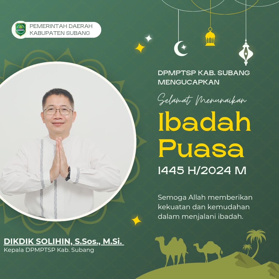 Dpmptsp_Subang's tweet photo. DPMPTSP Kabupaten Subang Mengucapkan Selamat menjalankan ibadah puasa di bulan Ramadhan, semoga Allah mengampuni segala dosa-dosa kita dan menerima amal ibadah kita dengan ridha-Nya. https://t.co/aFPFJRVrj2
