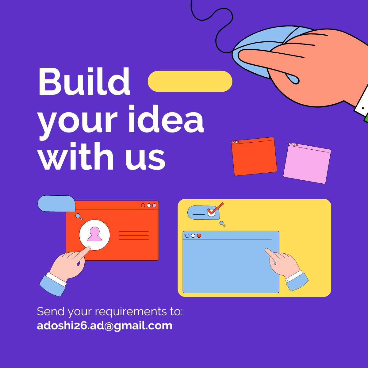 🚀 New Ventures Await! 👋 

Excited for app, web, or design projects. 

Portfolio: abhishekdoshi.dev 🌟

Let's talk! 🌈 

DM or email adoshi26.ad@gmail.com. 

Ready for the next big thing! 🚀🌟 

#NewVenture #TechCollaboration #AppDev #WebDesign #Flutter #Community