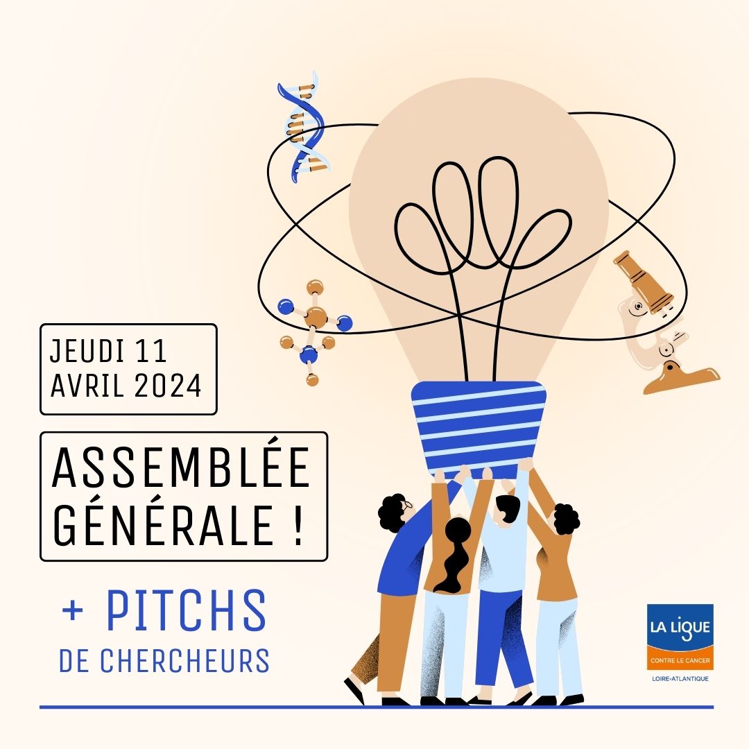 [VIE DU COMITÉ]
Prenez date ! Le 11 avril, nous organisons notre assemblée générale à Nantes. En ouverture, 4 chercheurs en cancérologie viendront « pitcher » 🎙 leur sujet de recherche.
liguecancer44.fr/actualite/asse…