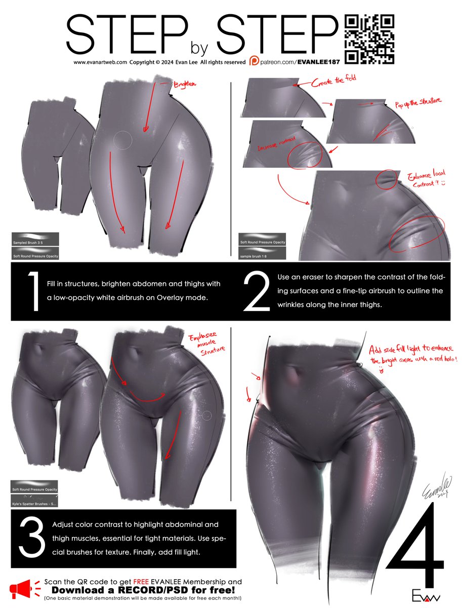 EVANLEE082's tweet image. A simple method to draw close-fitting fabric. :)

#evanlee #stepbystep #howtodraw #noai
