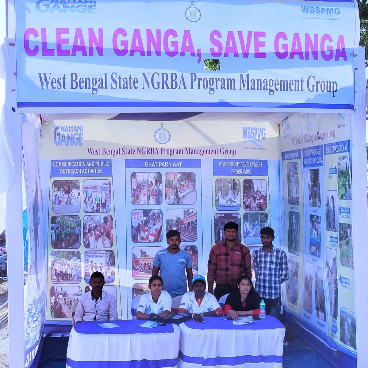 On the Occasion of Shiv Ratri, Mass Awareness Exhibition (Stall) has been Installed at Manikchak Ghat of Manikchak Block by District Ganga Committee, Malda for the Purpose of Public Outreach. .