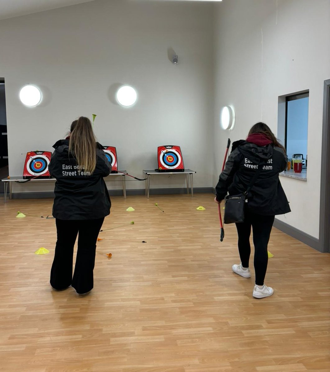 EBCDA (@ebcda) on Twitter photo The East Belfast Street Team were out braving the bitter cold this weekend. The team had positive engagements, and took advantage of the warmth to practice some archery.
Thanks again goes to <a href="/WalkwayCommuni1/">Walkway Community Association</a>, <a href="/Alternatives_RJ/">Alternatives RJ</a>, and <a href="/BloomfieldCommA/">Bloomfield Comm A</a>. The East Belfast Street Team were out braving the bitter cold this weekend. The team had positive engagements, and took advantage of the warmth to practice some archery.
Thanks again goes to <a href="/WalkwayCommuni1/">Walkway Community Association</a>, <a href="/Alternatives_RJ/">Alternatives RJ</a>, and <a href="/BloomfieldCommA/">Bloomfield Comm A</a>.