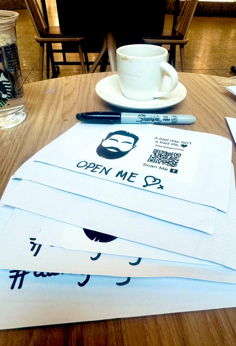 Just having a cheeky double espresso at @StarbucksUK @LoveMeadowhall & writing a few #Kindness #positivity notes to leave randomly for strangers to find & make them smile.
#kindnessismagic end of story 
If you have the opportunity to make someone’s day better then just do it.