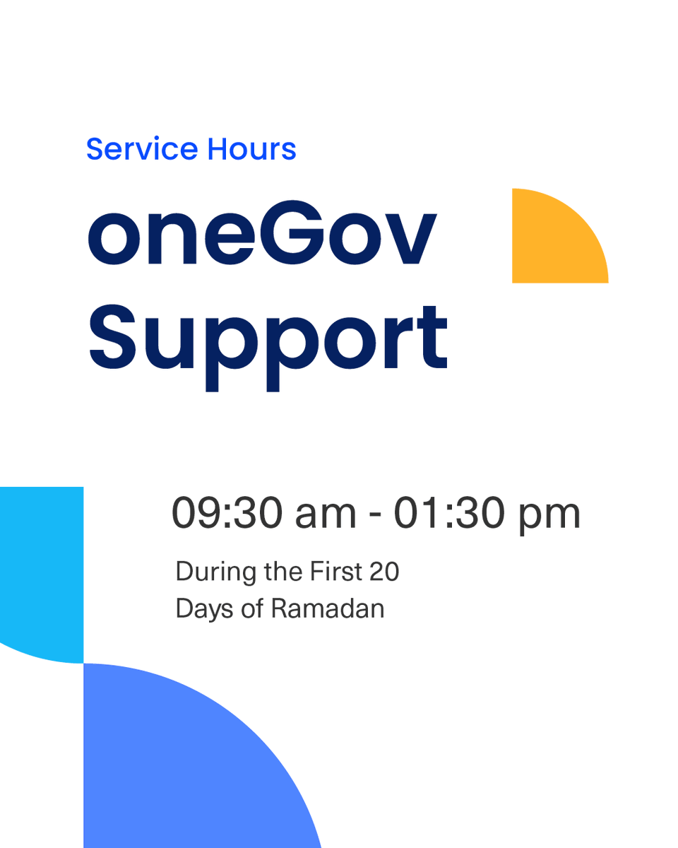 onegovmv's tweet photo. ✨ oneGov Support Ramadan Hours ✨
As Ramadan begins, we extend our warmest wishes to you and your loved ones.
Our support services will be available from 9:30 AM to 1:30 PM during the first 20 days of Ramadan.
#RamadanKareem #oneGovSupport #JustoneGovit https://t.co/kbJRUI8AjF